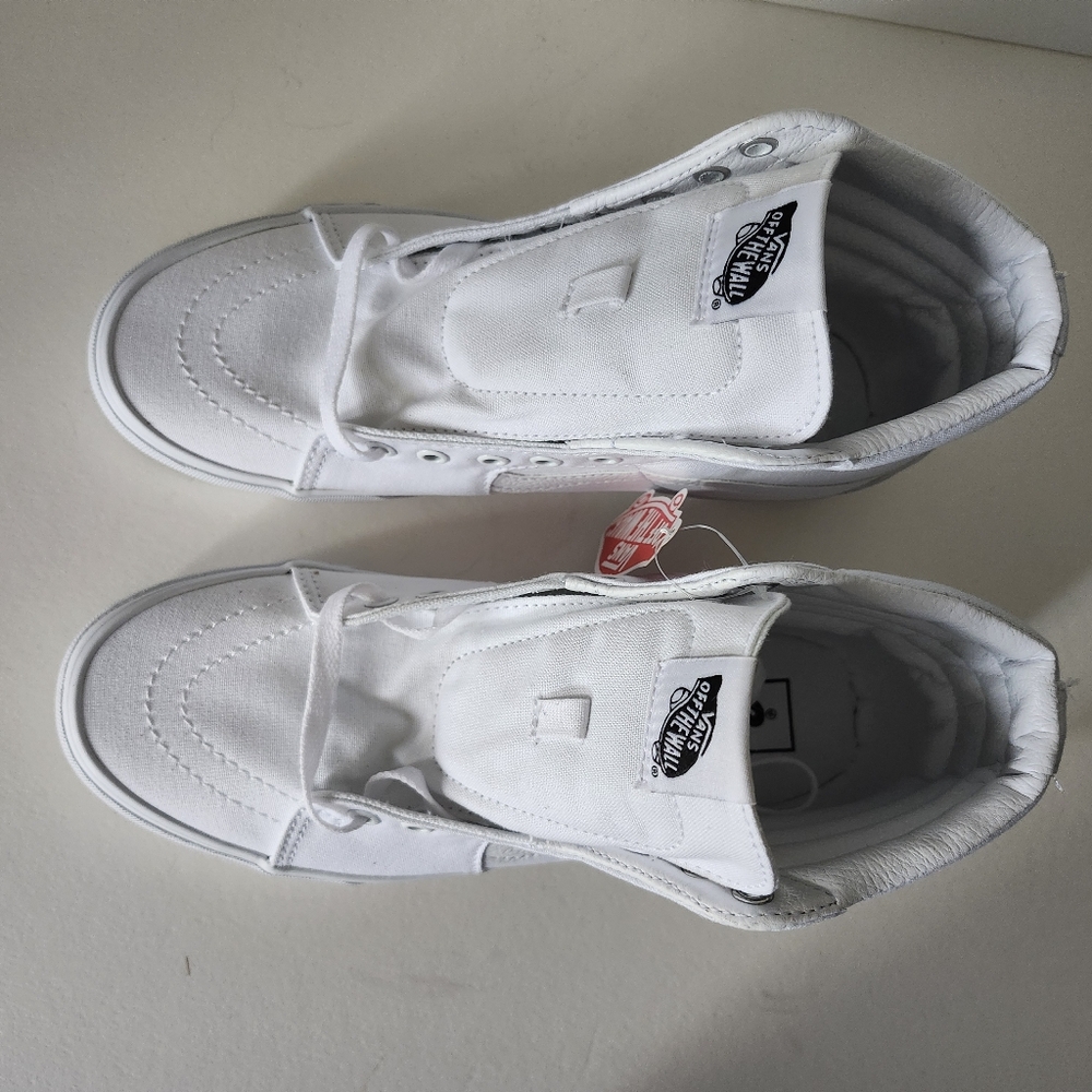NIB Vans Womens True White Sk8-Hi Hightop Skate Shoes Womens 9.5 Mens 8.0 - Picture 5 of 13